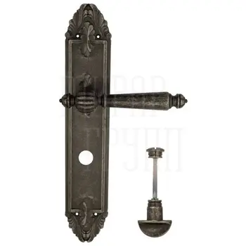 Дверная ручка Venezia 'PELLESTRINA' на планке PL90 античное серебро (wc)