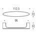 Мебельная скоба Formae (Colombo Design) F138D 96 мм, схема