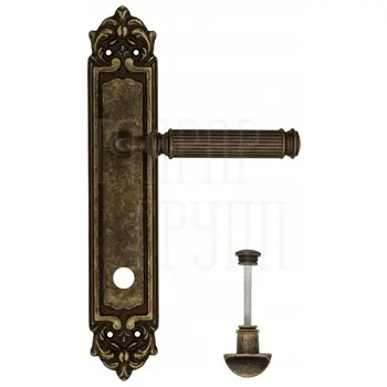 Дверная ручка Venezia 'MOSCA' на планке PL96 античная бронза (wc)