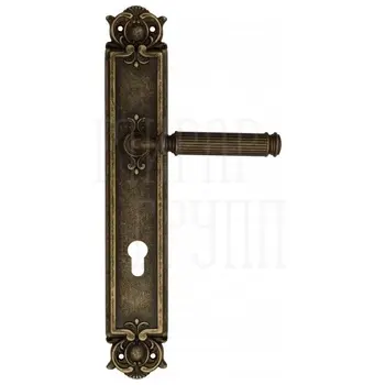 Дверная ручка Venezia 'MOSCA' на планке PL97 античная бронза (cyl)