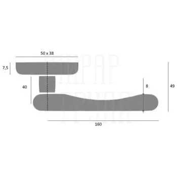 Дверная ручка Fratelli 'COSMO CAVITA' 6 на прямоугольной розетке золото крайола