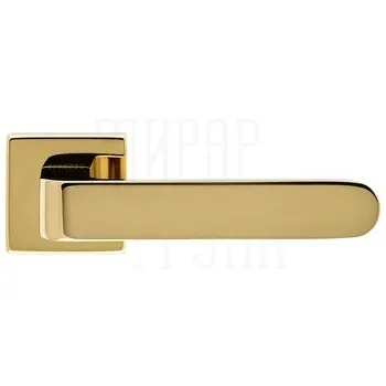 Дверная ручка Extreza Hi-tech 'RUBI' (Руби) 121 на квадратной розетке R11 полированное золото