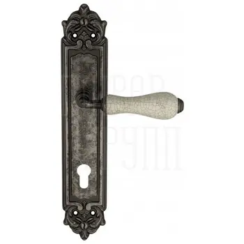 Дверная ручка Venezia 'COLOSSEO' на планке PL96 античное серебро (cyl)