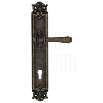Дверная ручка Venezia 'CALLISTO' на планке PL97 античная бронза (cyl)