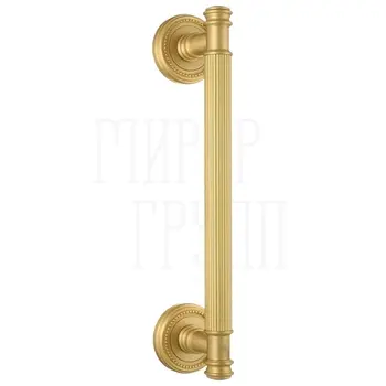 Ручка дверная скоба Extreza 'Benito' (Бенито) 275 мм (225 мм) на круглых розетках R03 матовое золото