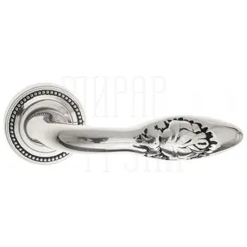 Дверная ручка на розетке Venezia 'CASANOVA' D3 натуральное серебро