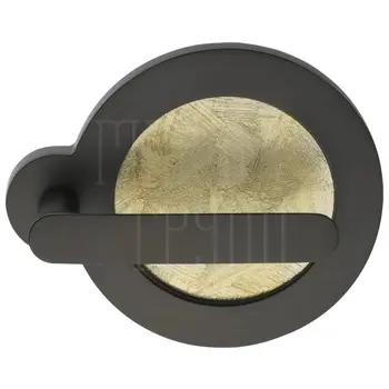 Дверные ручки на розетке Morelli Luxury 'Planet' черный антрацит + матовое золото