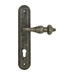 Дверная ручка Extreza "TESLA" (Тесла) 315 на планке PL05, античное серебро (cyl)