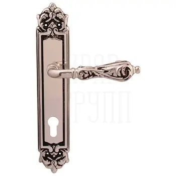 Дверная ручка на планке Melodia 229/229 'Libra' серебро 925 (cyl)