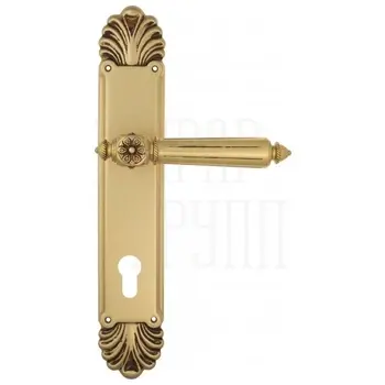Дверная ручка Venezia 'CASTELLO' на планке PL87 французское золото (cyl)