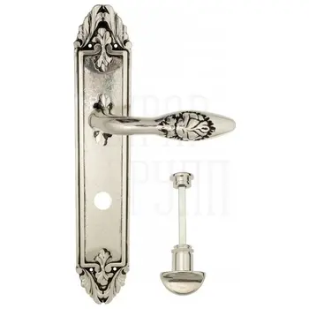 Дверная ручка Venezia 'CASANOVA' на планке PL90 натуральное серебро (wc)