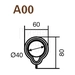 Кольцо для карниза Mandelli A00 (40 мм), схема