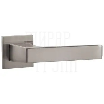 Дверная ручка Punto (Пунто) на квадратной розетке 'DIPLOMAT' матовый никель