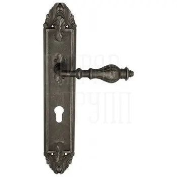 Дверная ручка Venezia 'GIFESTION' на планке PL90 античное серебро (cyl)
