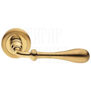 Дверные ручки на круглой розетке Morelli Luxury 'Mary' матовое золото + золото