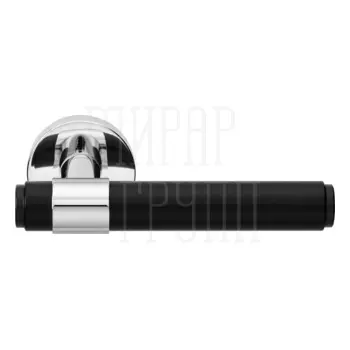 Дверная ручка на круглой розетке Forme 333 'Viva' полированный хром + черный