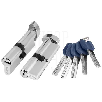 Цилиндровый механизм Punto (Пунто) (Z402/60) Z4002Knob 60 mm (25+10+25) с вертушкой хром