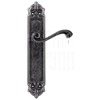 Дверная ручка Extreza 'LINA' (Лина) 313 на планке PL02 античное серебро