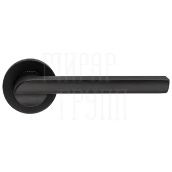 Дверная ручка Extreza Hi-tech 'SANTA' (Санта) 128 на круглой розетке R16 черный