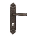 Дверная ручка на планке Melodia 266/229 "Isabel", античное серебро (cyl)