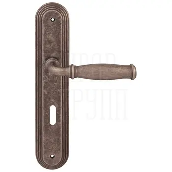 Дверная ручка на планке Melodia 266/235 'Isabel' античное серебро (key)