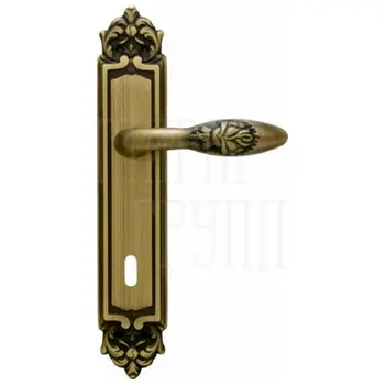 Дверная ручка на планке Melodia 243/229 'Rosa' матовая бронза (key)