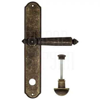 Дверная ручка Venezia 'CASTELLO' на планке PL02 античная бронза (wc)