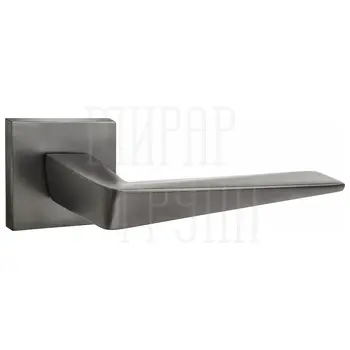 Дверные ручки Puerto (Пуэрто) 'Раф', серия SLIM INAL 552-03 (slim) на тонком квадратном основании матовый черный никель