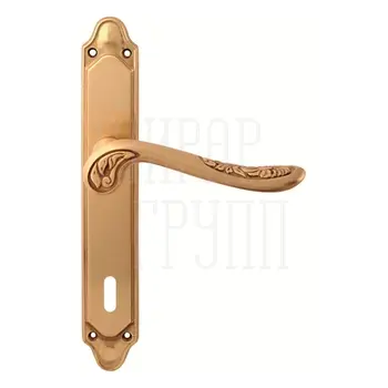 Дверная ручка на планке Melodia 285/158 'Daisy' матовая латунь (key)