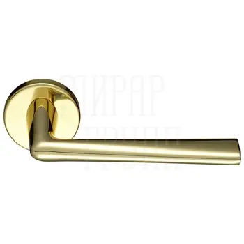 Дверная ручка на круглой розетке Morelli Luxury 'The Force' золото