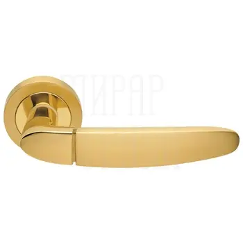 Дверные ручки на розетке Morelli Luxury 'Sail' матовое золото + золото