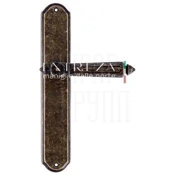 Дверная ручка Extreza 'LEON' (Леон) 303 на планке PL01 античная бронза