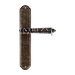 Дверная ручка Extreza 'LEON' (Леон) 303 на планке PL01, античная бронза