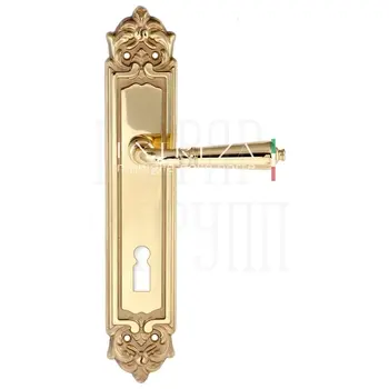 Дверная ручка Extreza 'PETRA' (Петра) 304 на планке PL02 полированное золото (cab) (KEY)