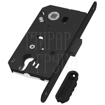 Замок Bonaiti (Бонаити) межкомнатный магнитный под цилиндр B-FORTY №68 с отв. пл. F45 (190 мм) матовый черный