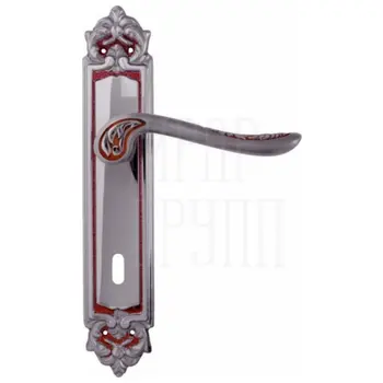 Дверная ручка на планке Melodia 285/229 'Daisy' французское серебро (key)
