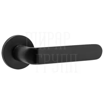 Дверная ручка Punto (Пунто) на круглой розетке 'EXTRA' черный