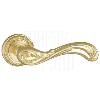 Дверная ручка Punto (Пунто) на круглой розетке 'PALMIRA' MT матовое золото + золото