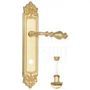 Дверная ручка Venezia 'GIFESTION' на планке PL96 полированная латунь (wc)