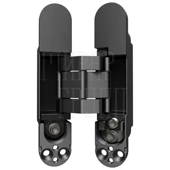 Петля дверная скрытой установки 135х27мм, соосная, универсальная, с 3D-регулировкой черный