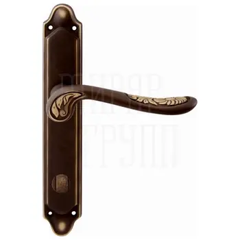 Дверная ручка на планке Melodia 285/158 'Daisy' затемнённая бронза