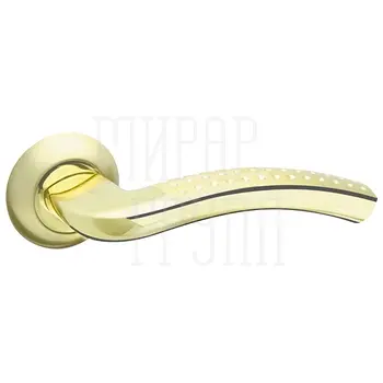 Дверная ручка на круглой розетке Fuaro (Фуаро) 'LOUNGE' AR 130 mm матовое золото + золото