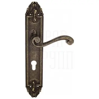 Дверная ручка Venezia 'VIVALDI' на планке PL90 античная бронза (cyl)