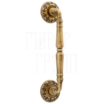 Ручка дверная скоба Extreza 'Petra' (Петра) 250 мм (205 мм) на круглых розетках R04 матовая бронза