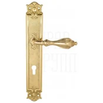 Дверная ручка Venezia 'ANAFESTO' на планке PL97 полированная латунь (cyl)