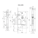 Замок Kale kilit (Кале килит) врезной сувальдный с защёлкой 252/RL (тех. комплектация) 4 кл. (кл. 60 мм), схема
