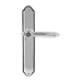 Дверная ручка Extreza "LEON" (Леон) 303 на планке PL03, натуральное серебро + черный