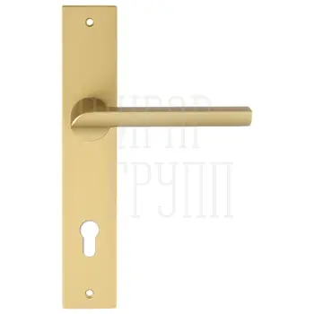Дверная ручка Extreza Hi-Tech 'SANTA' 128 на планке PL13 матовая латунь (CYL)