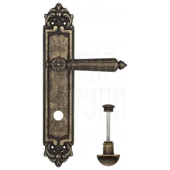 Дверная ручка Venezia 'CASTELLO' на планке PL96 античная бронза (wc)
