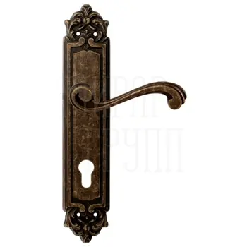 Дверная ручка на планке Melodia 225/229 'Cagliari' античная бронза (cyl)
